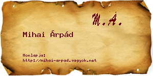 Mihai Árpád névjegykártya